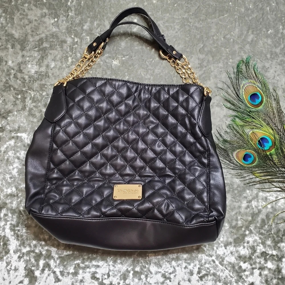 Bebe‎ Black Quilted Shoulder Purse